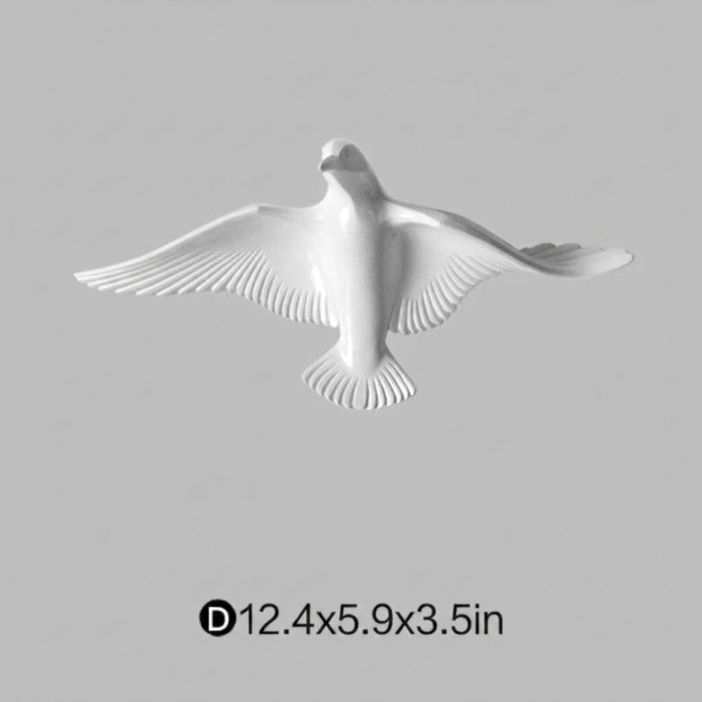 Abstract Seagull Wall Decor with Resin Art