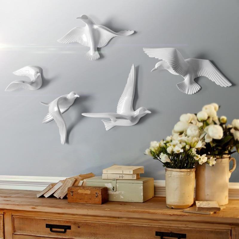 Abstract Seagull Wall Decor with Resin Art