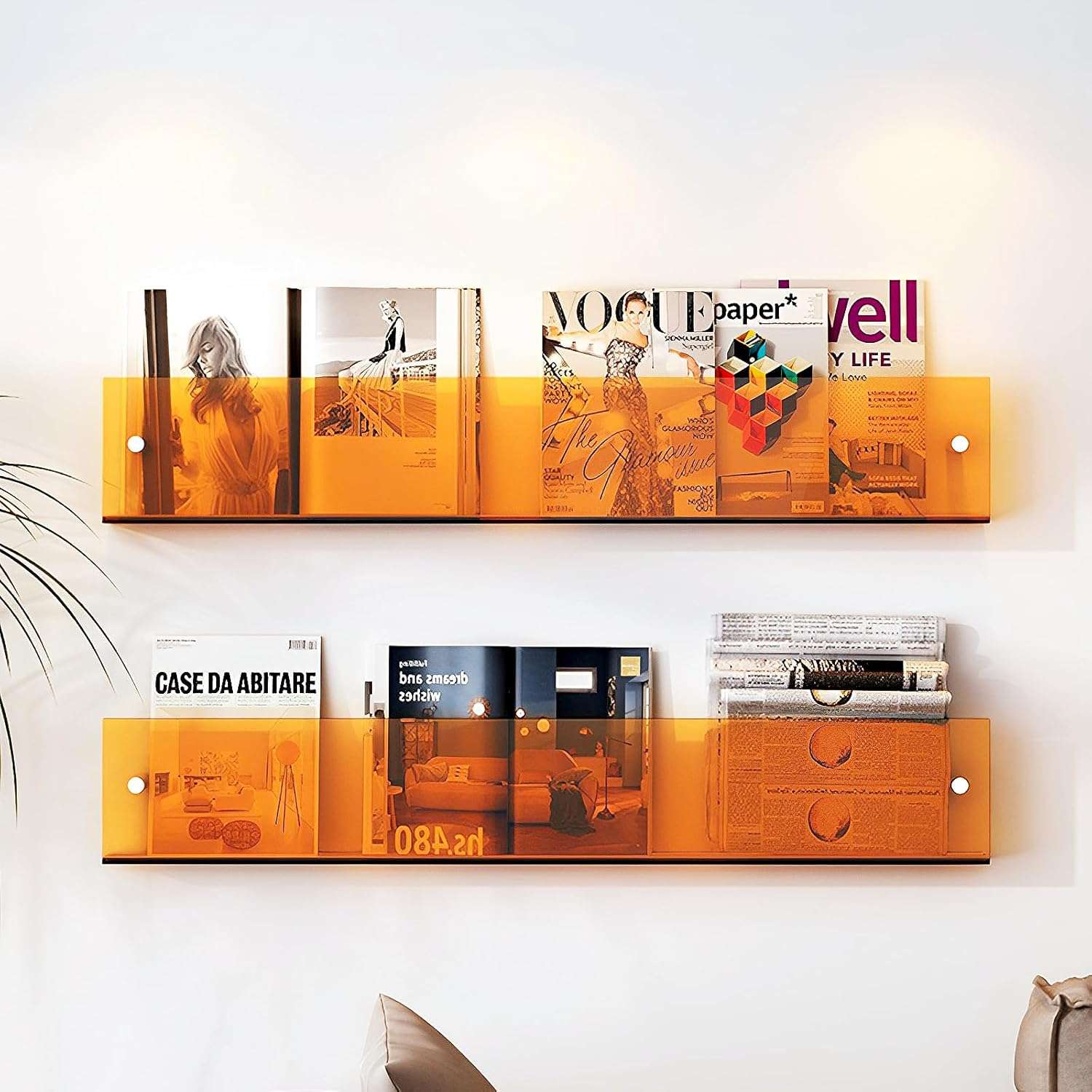 Acrylic Wall Magazine Rack Floating Shelf