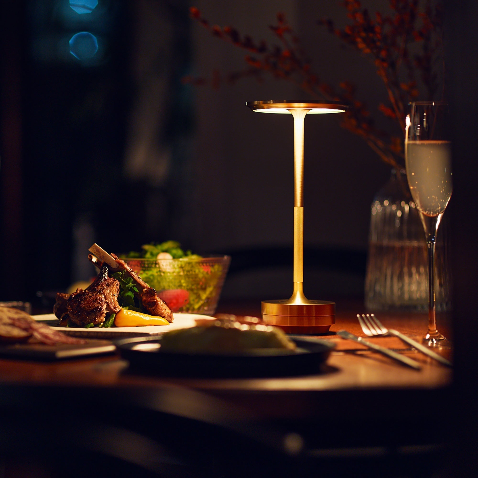 Aluminium Table Lamp with Rechargeable LED Light