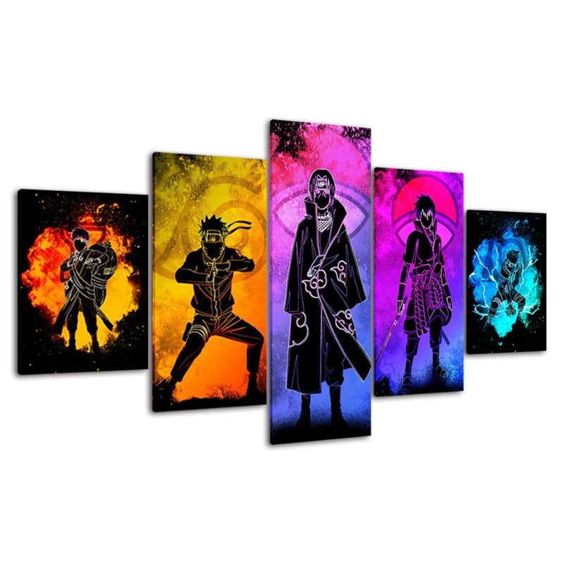 Anime Canvas Wall Art 5 Panel Print Set