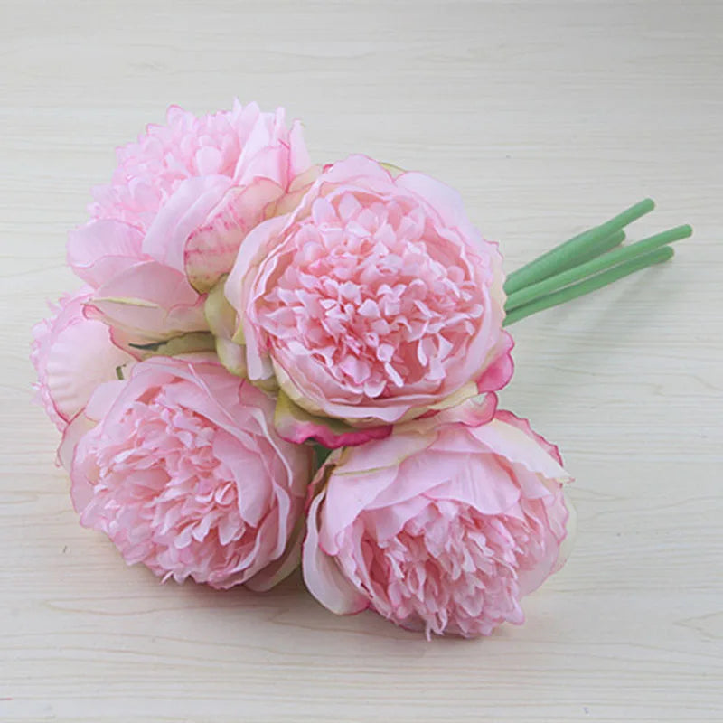 Artificial Peony Bouquet with Lifelike Blooms