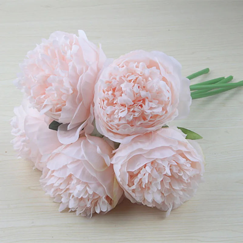 Artificial Peony Bouquet with Lifelike Blooms