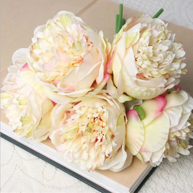 Artificial Peony Bouquet with Lifelike Blooms