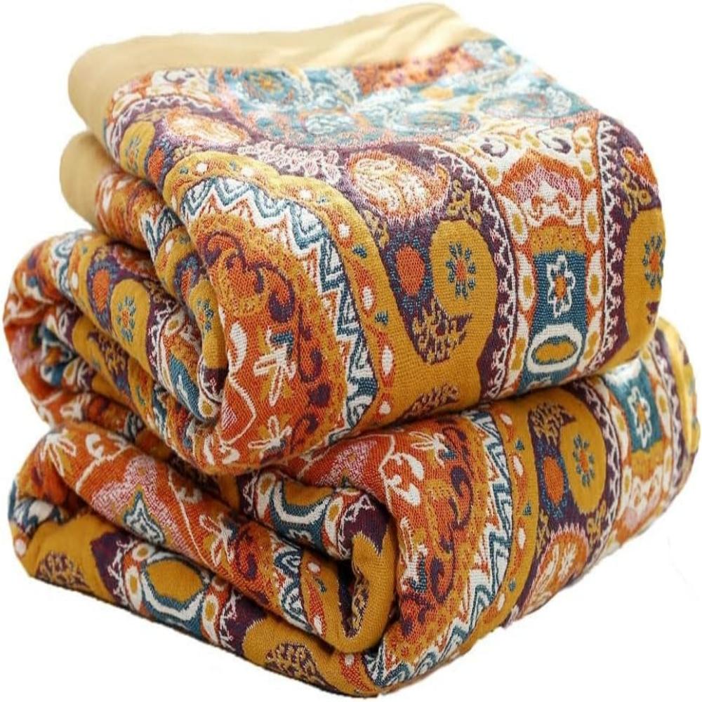 Boho Throw Blanket with Paisley Pattern