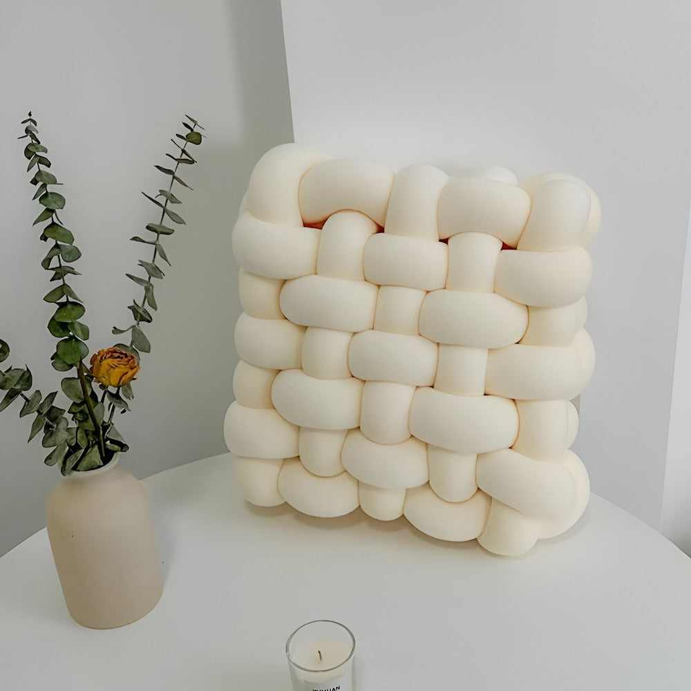 Braided Plush Decorative Pillow Cushion
