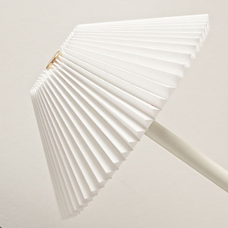 Brass Table Lamp with Pleated Shade Design