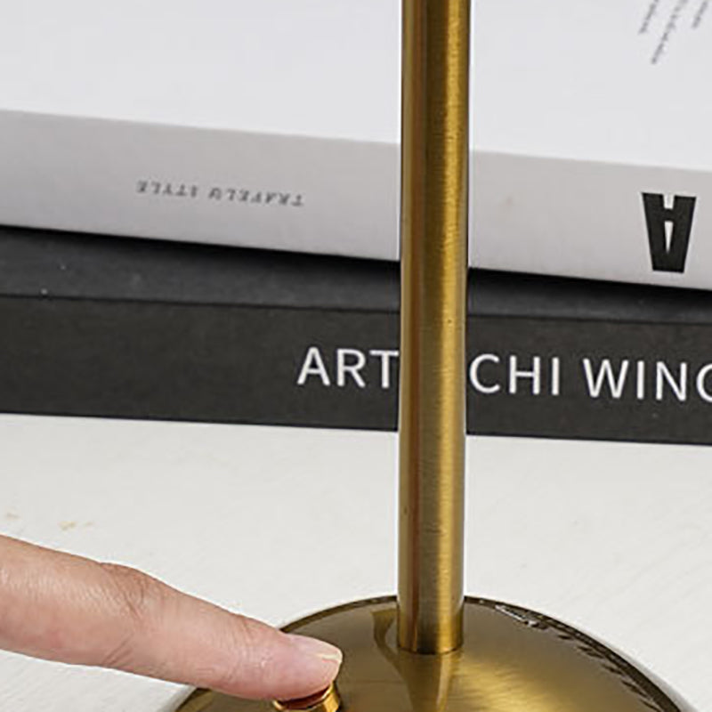 Brass Table Lamp with Pleated Shade Design