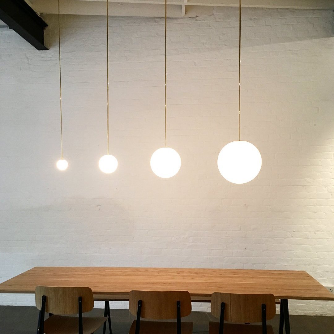 Minimalist Brass Globe Glass Pendant 1-Light
