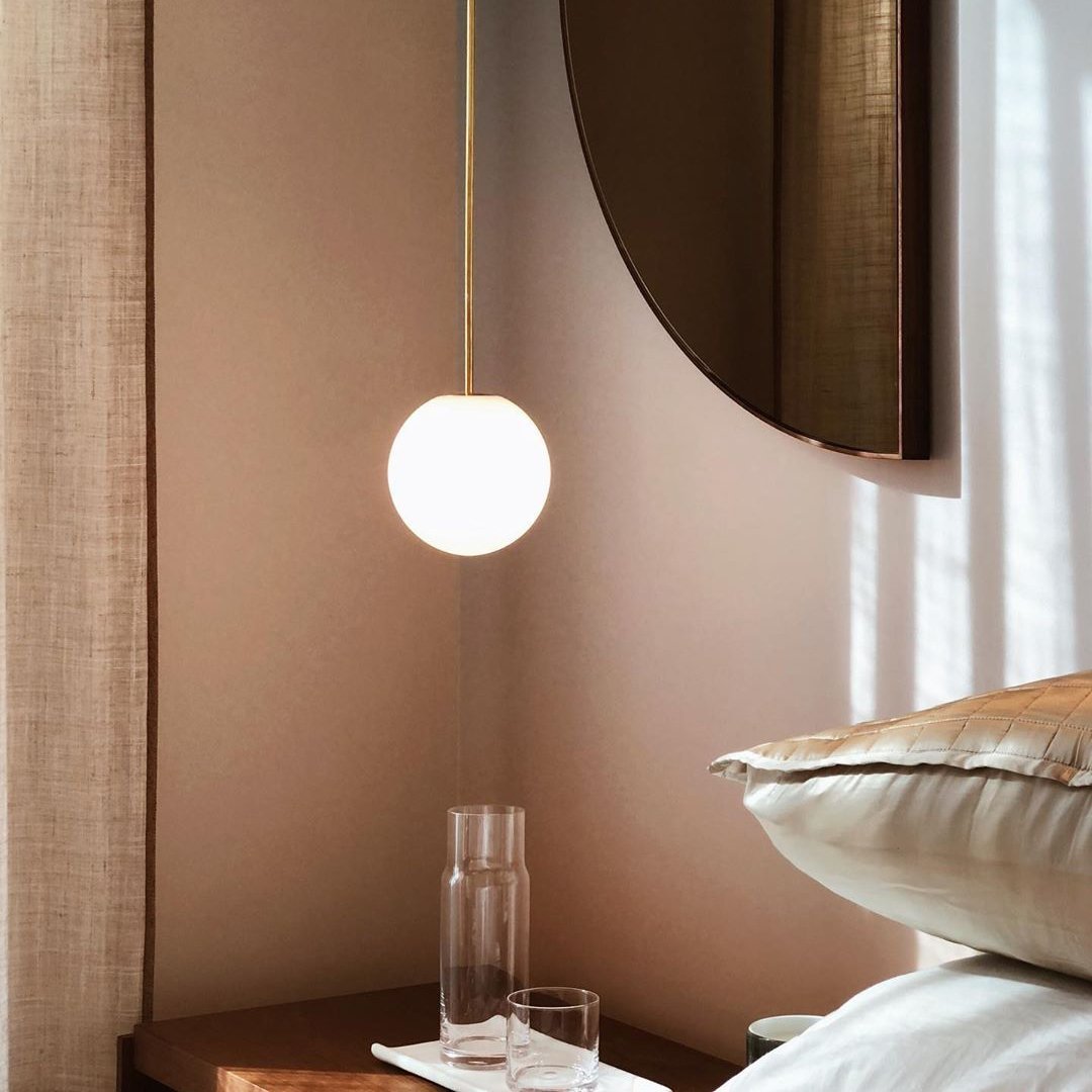 Minimalist Brass Globe Glass Pendant 1-Light