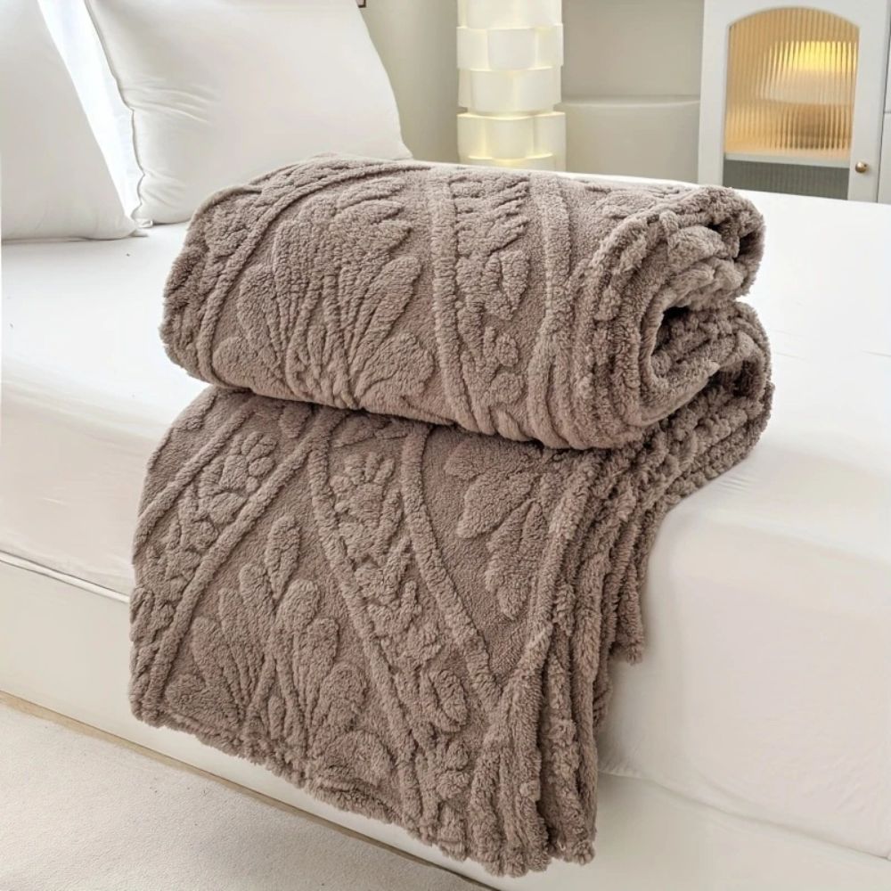 Classic Jacquard Fleece Throw Blanket Soft