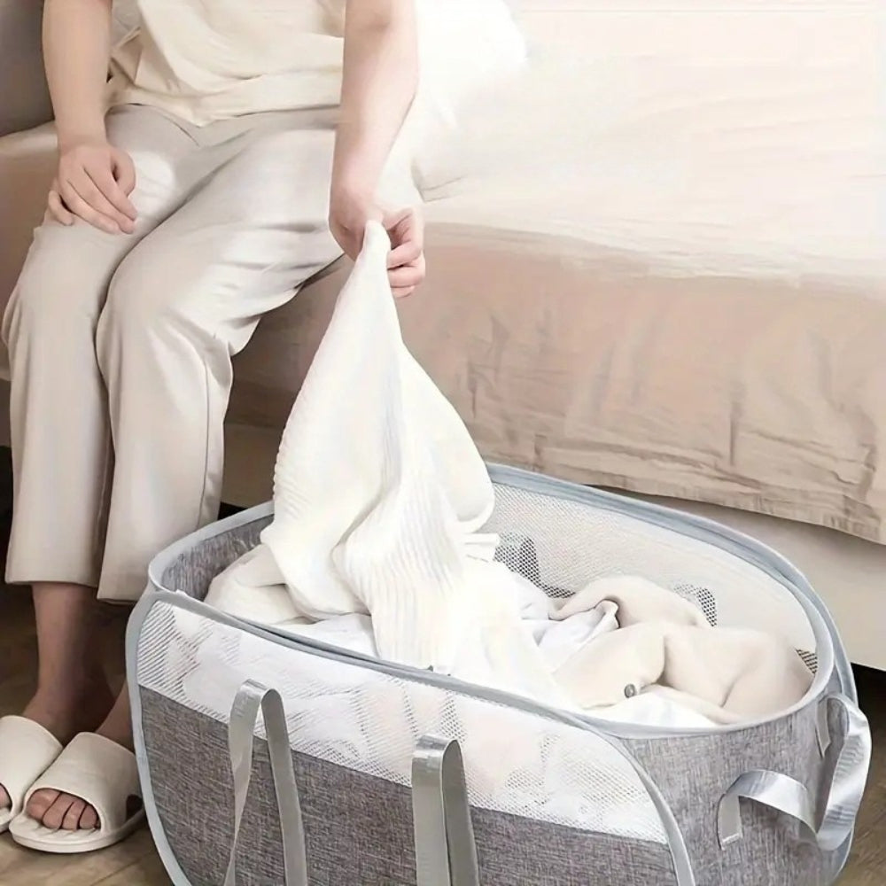 Collapsible Mesh Laundry Basket with Handles
