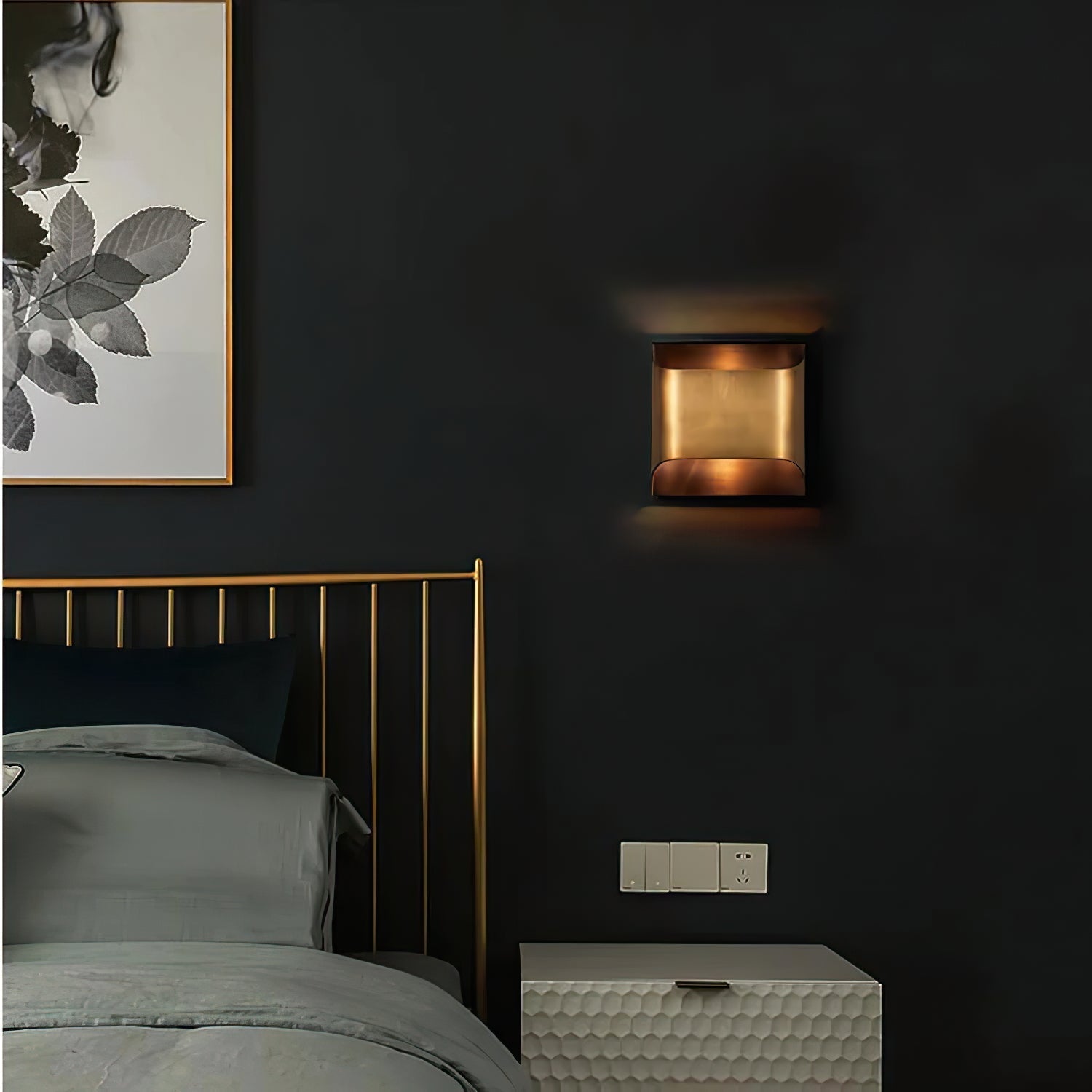 Copper Wall Sconce with Curved LED Light Panel