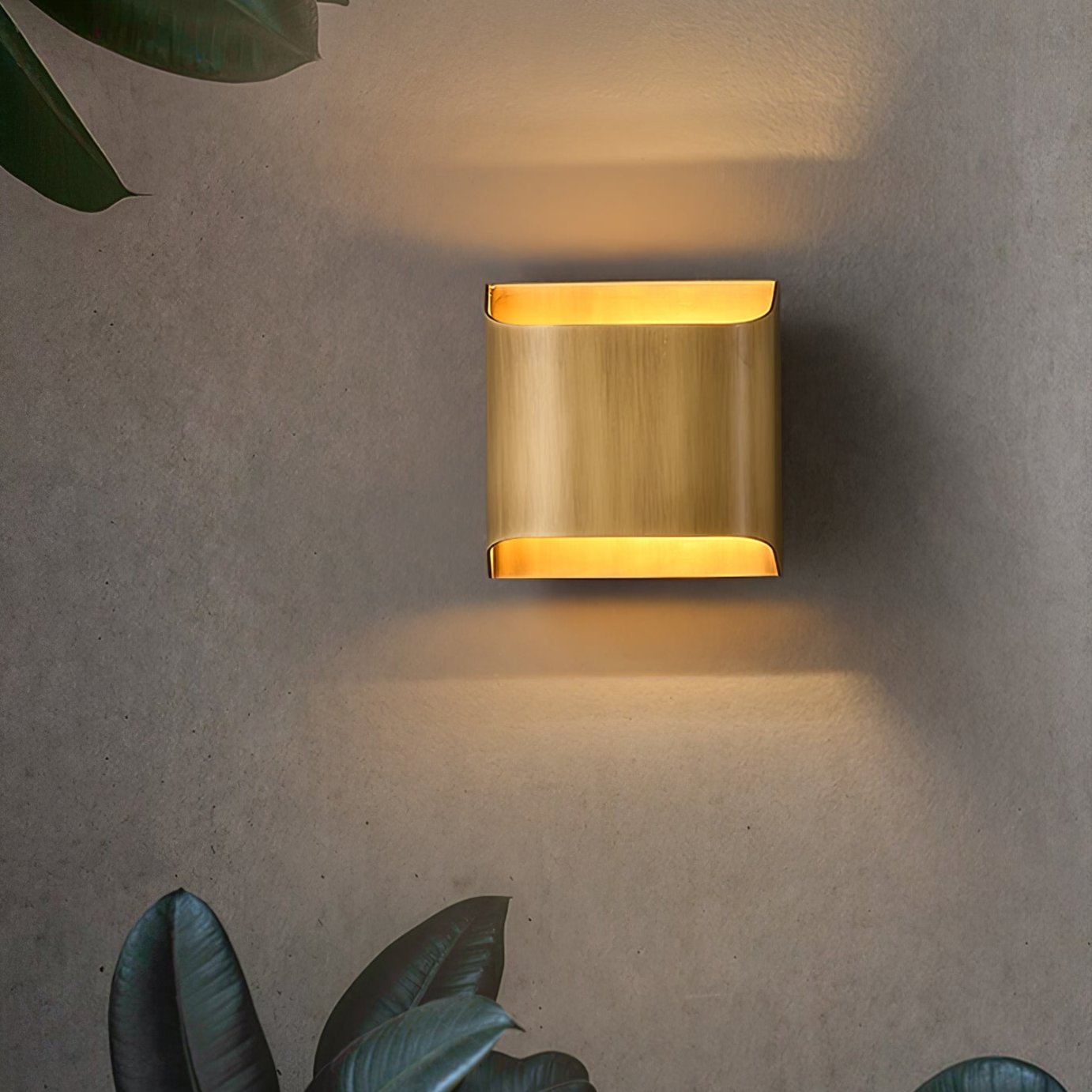 Copper Wall Sconce with Curved LED Light Panel