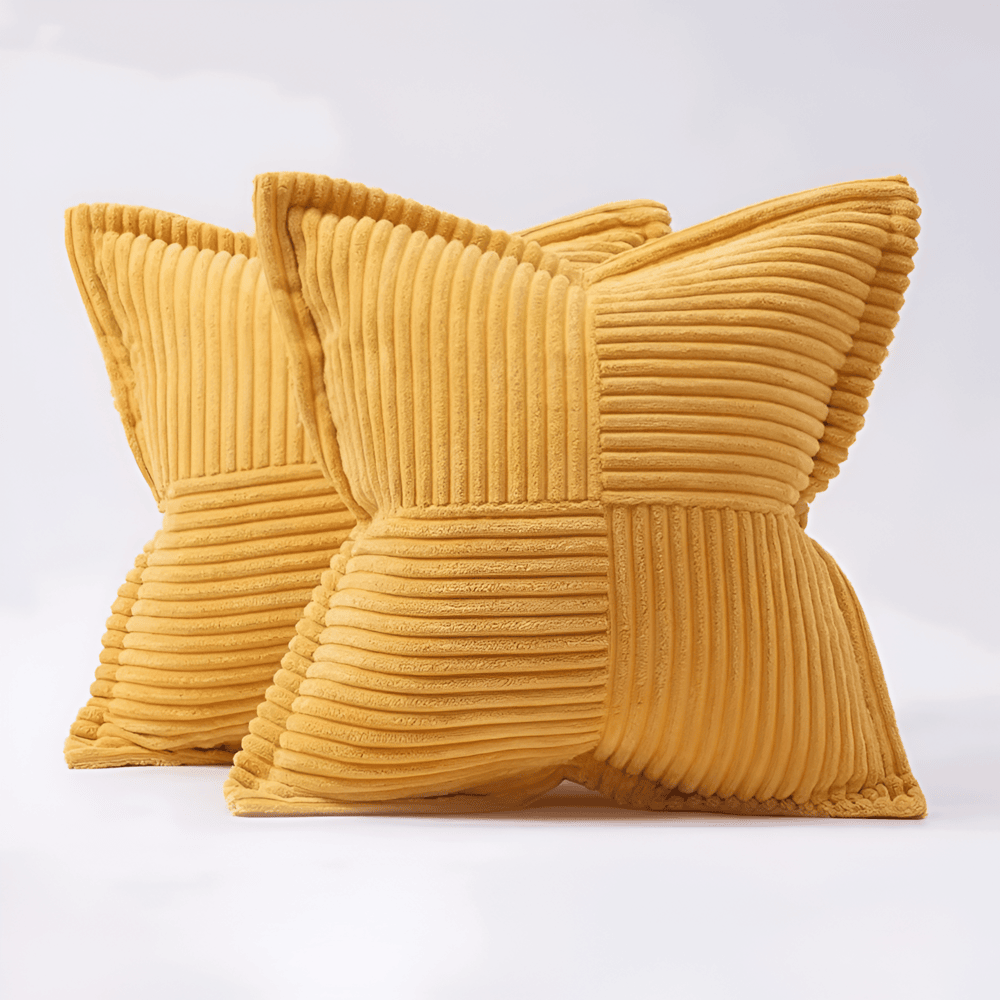 Corduroy Decorative Pillow with Ribbed Design