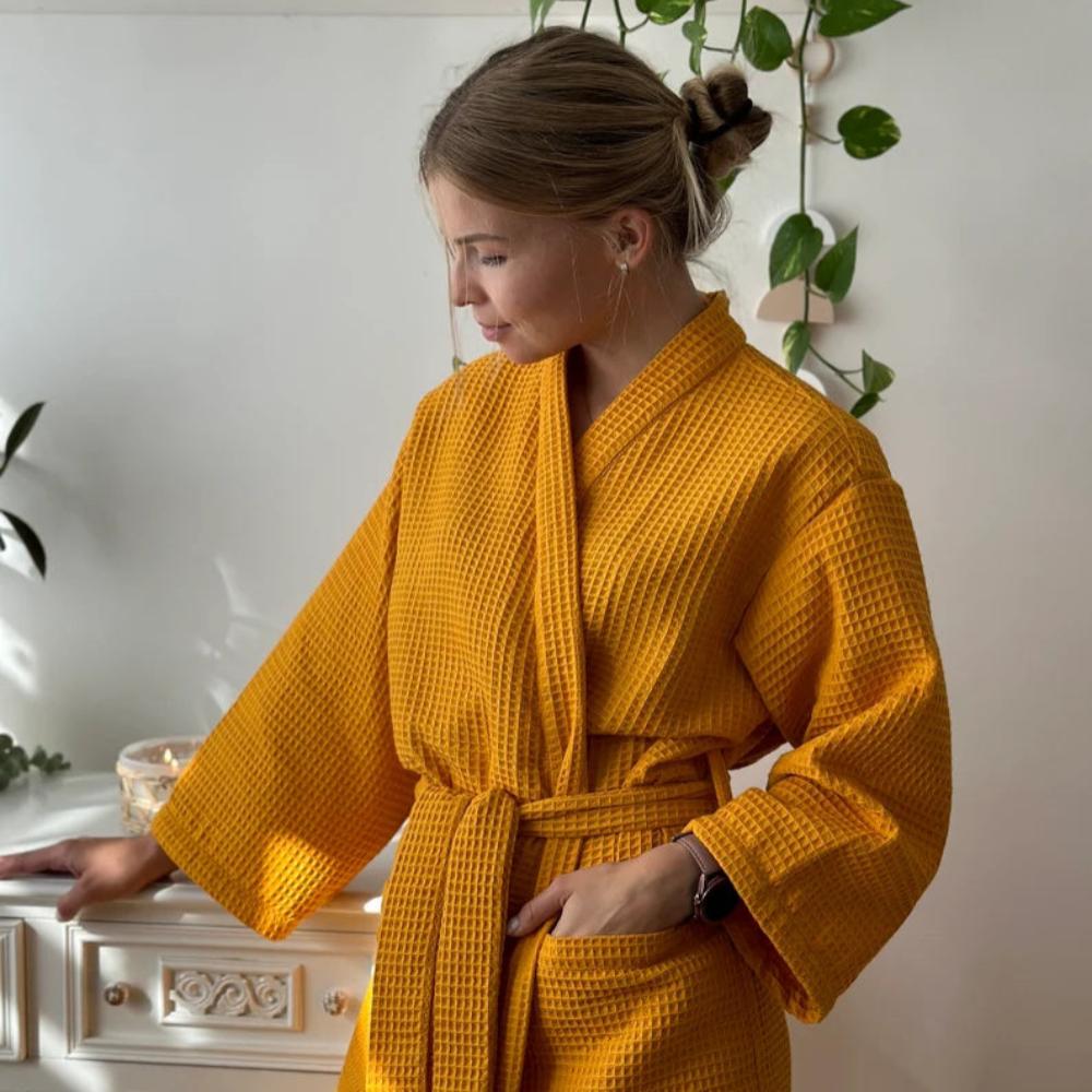 Cotton Spa Bathrobe with Relaxed Fit Belt