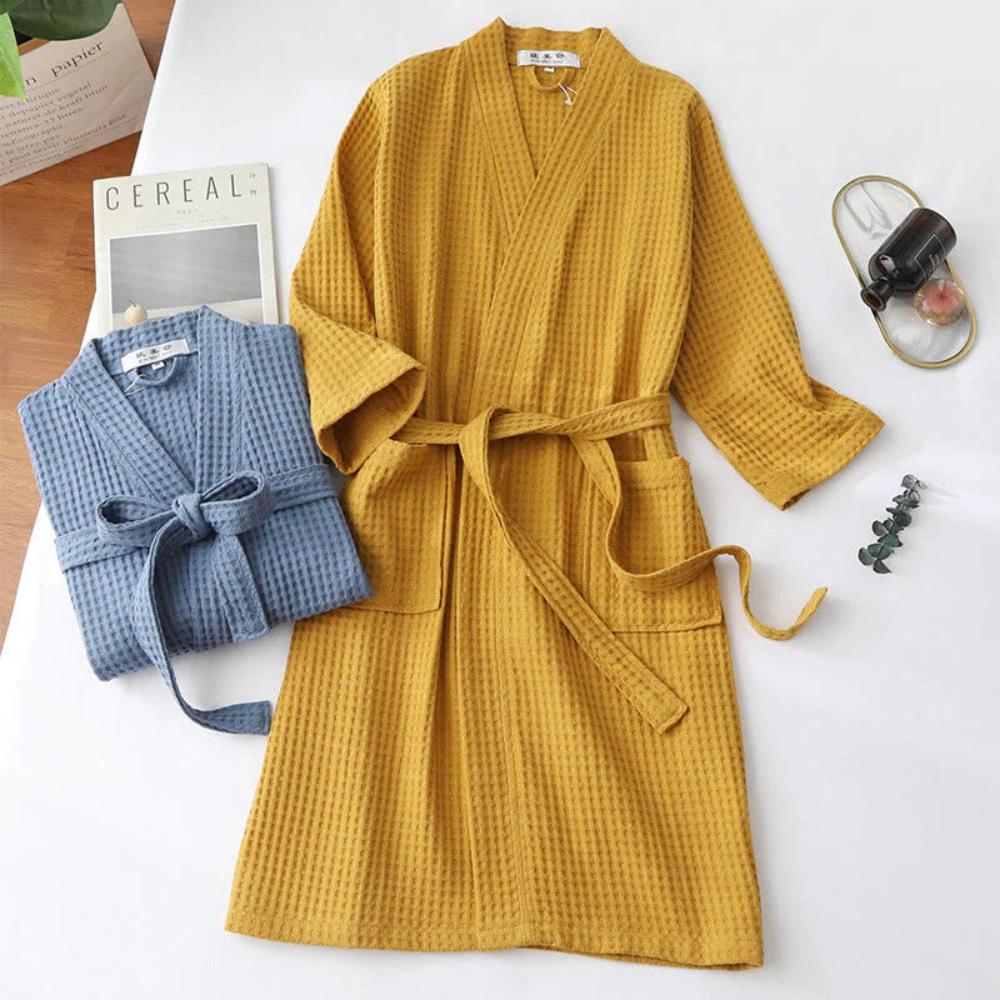 Cotton Spa Bathrobe with Relaxed Fit Belt