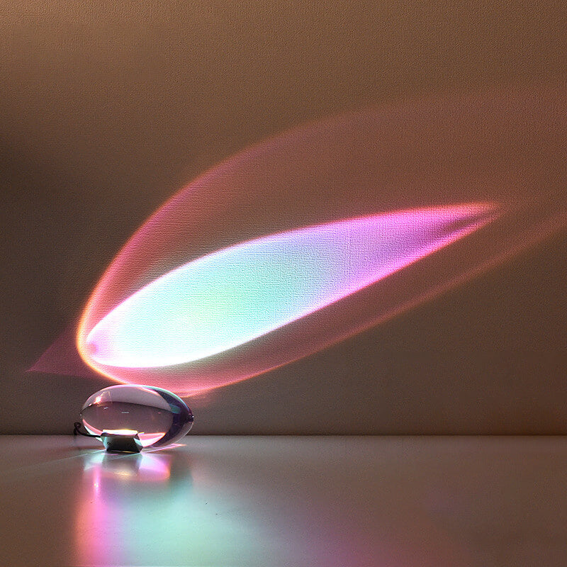 Crystal Table Lamp with LED Light Projection