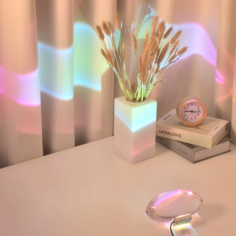 Crystal Table Lamp with LED Light Projection