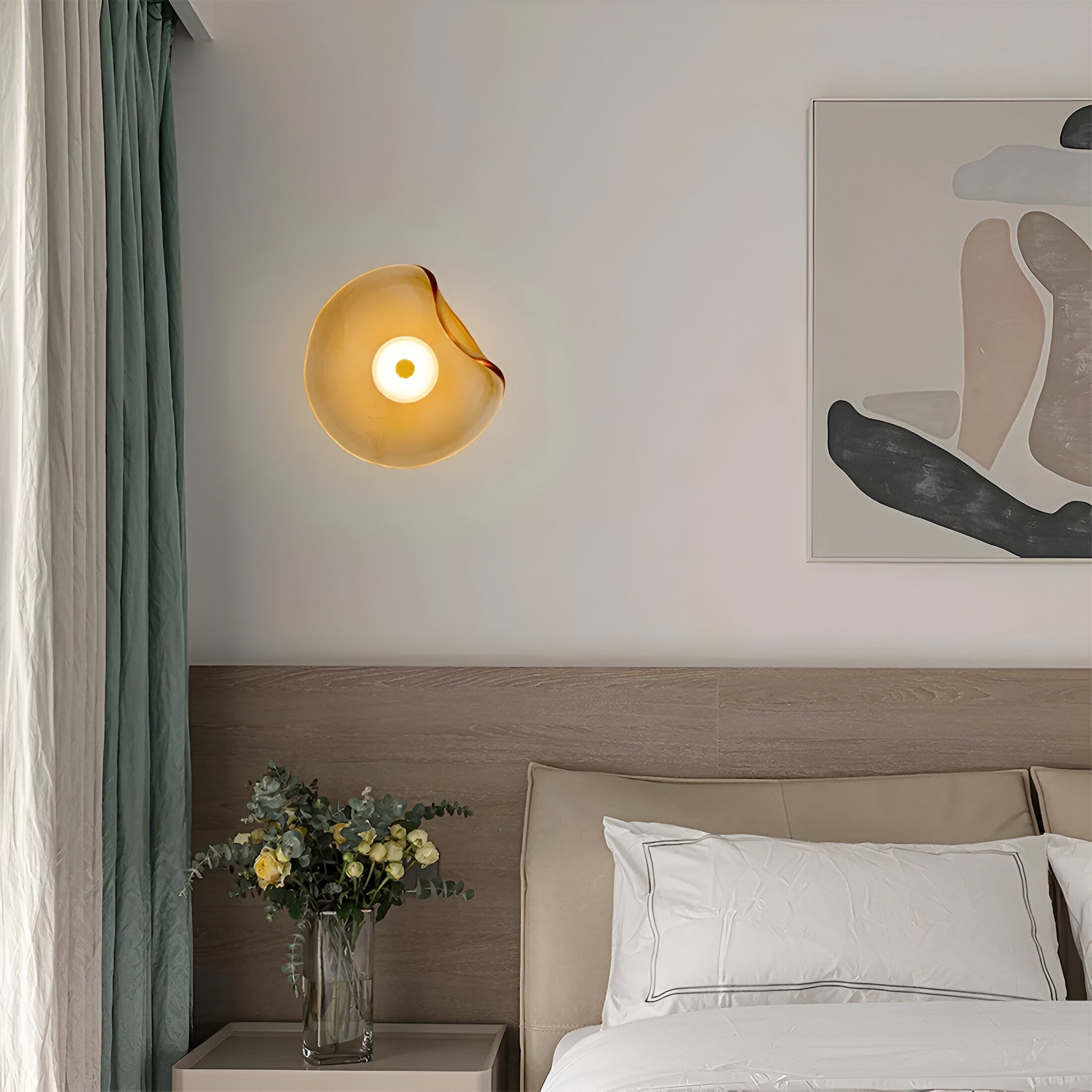Curved Glass Wall Sconce with Fluid Form