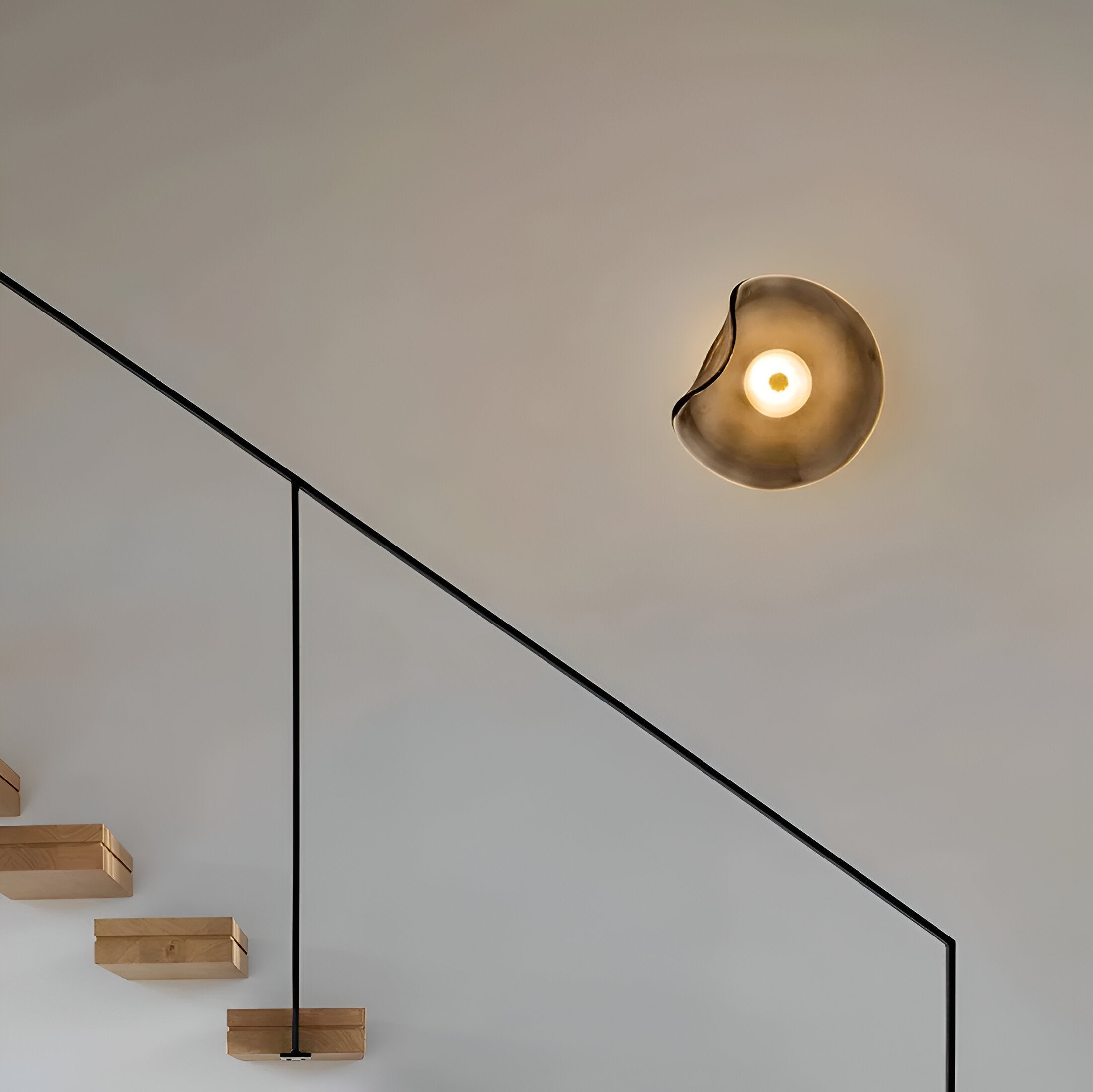 Curved Glass Wall Sconce with Fluid Form