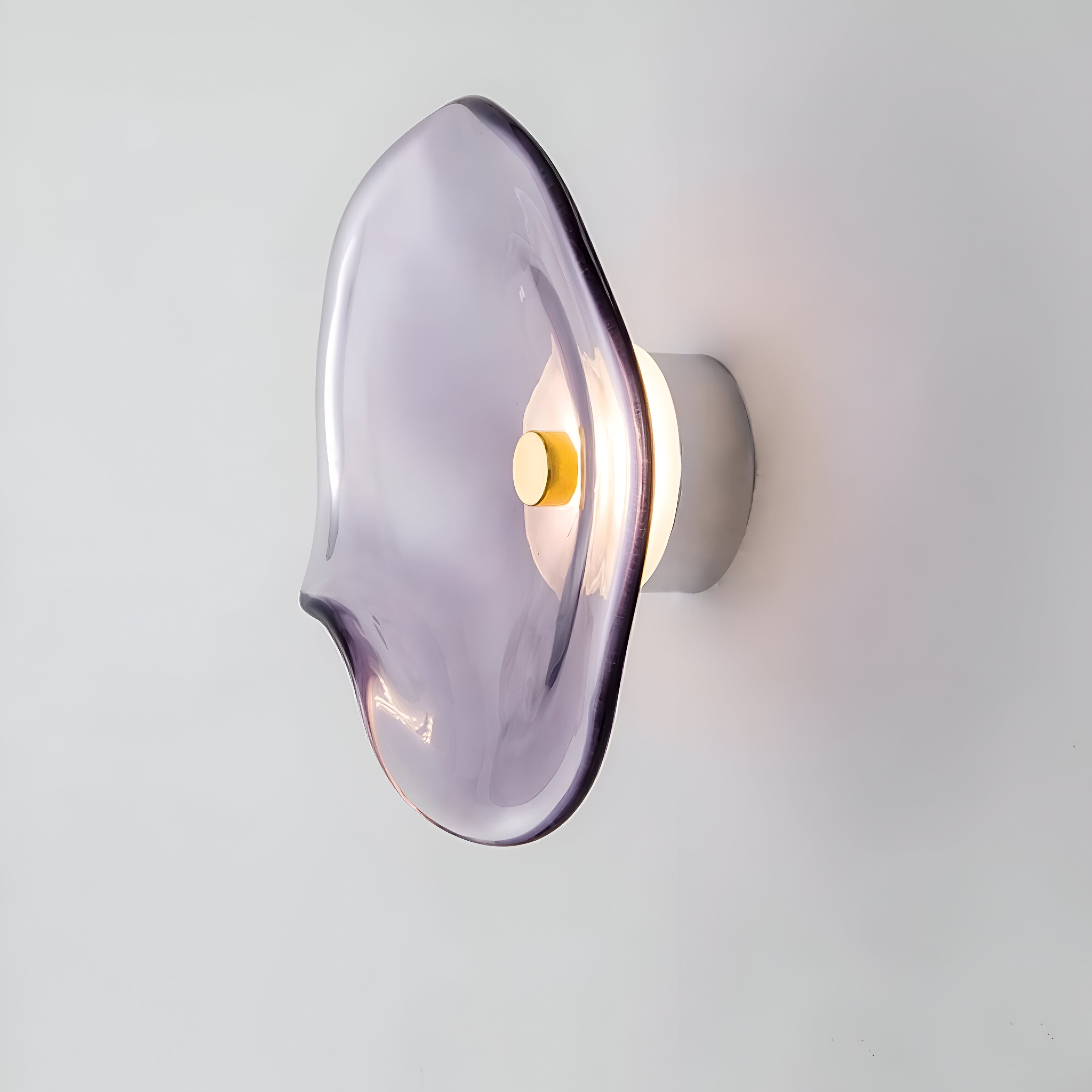 Curved Glass Wall Sconce with Fluid Form