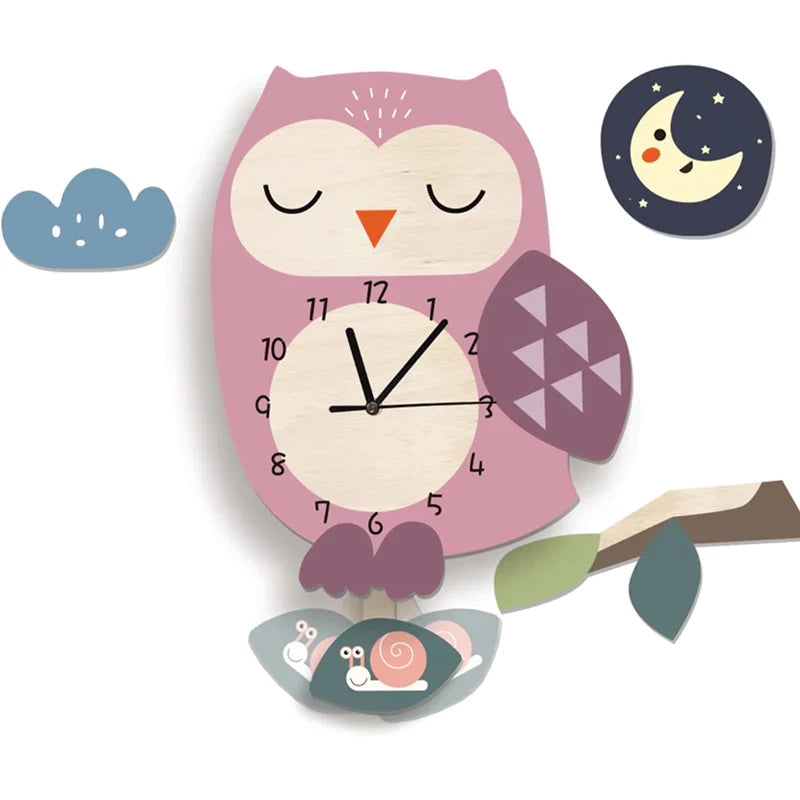 Cute Animal Wall Clock with Cartoon Design