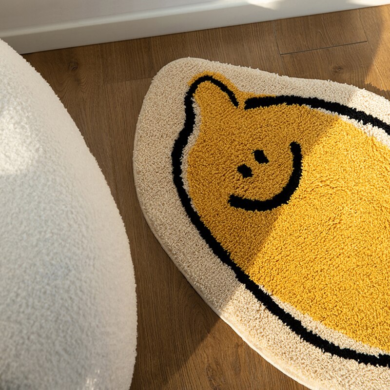 Cute Lemon Rug with Soft Plush Texture