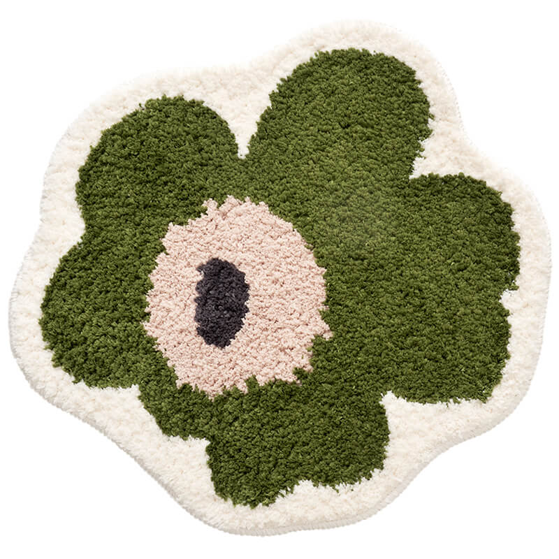 Flower Accent Rug with Soft Plush Texture