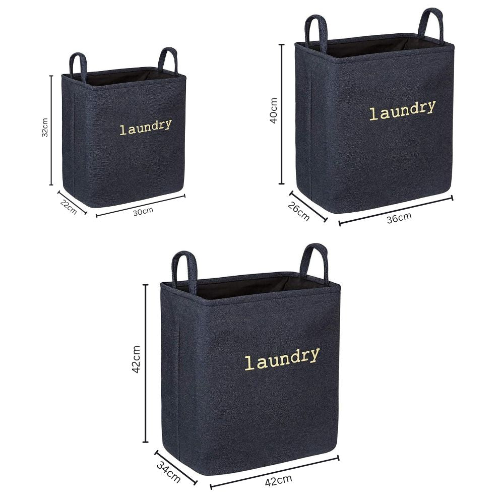 Foldable Fabric Laundry Basket with Handles