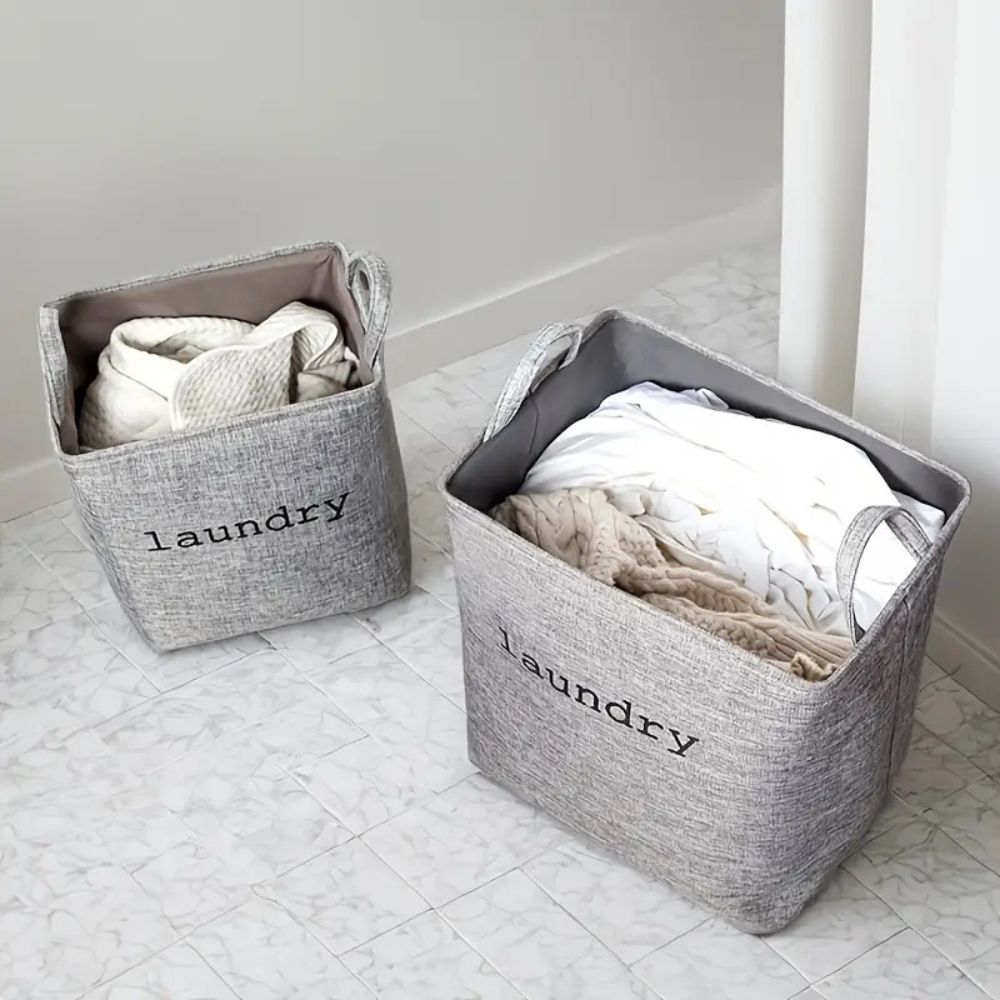 Foldable Fabric Laundry Basket with Handles