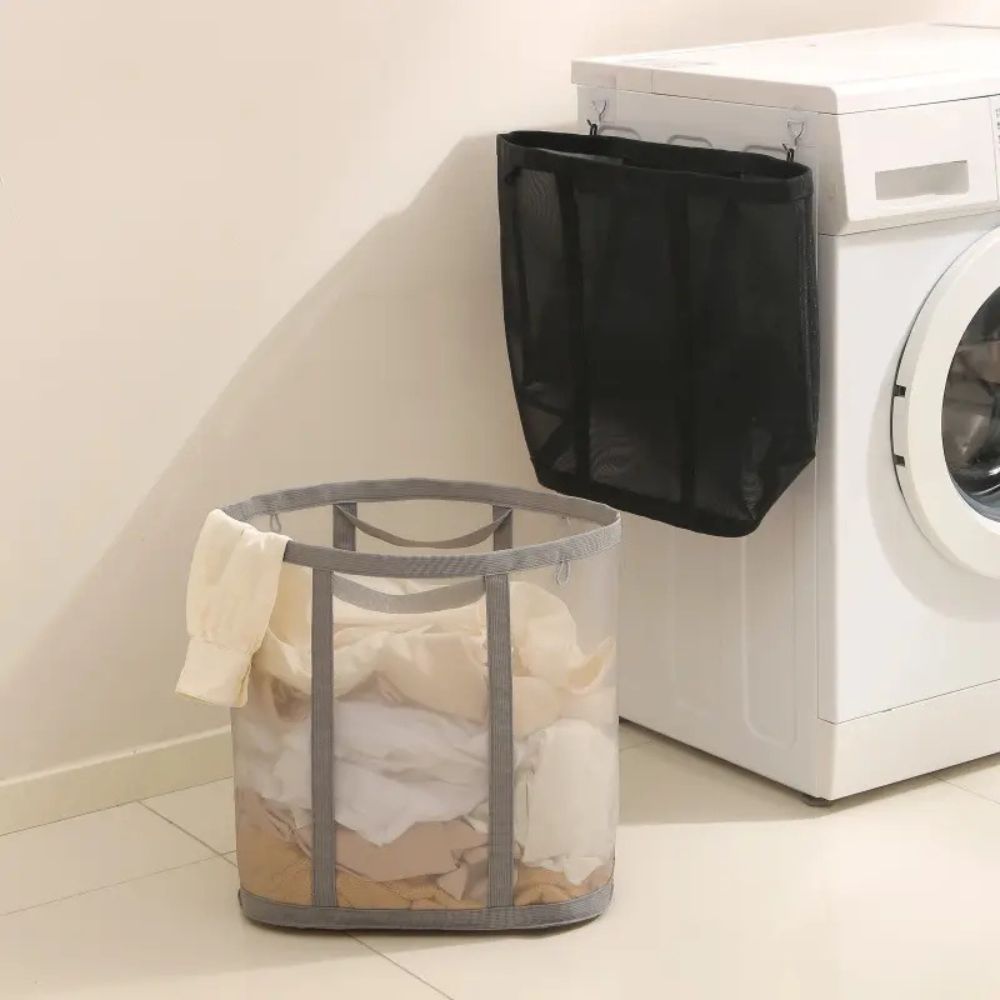 Foldable Mesh Laundry Basket with Handles