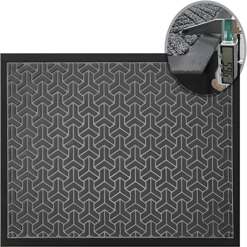 Geometric Rubber Doormat with Grip Base