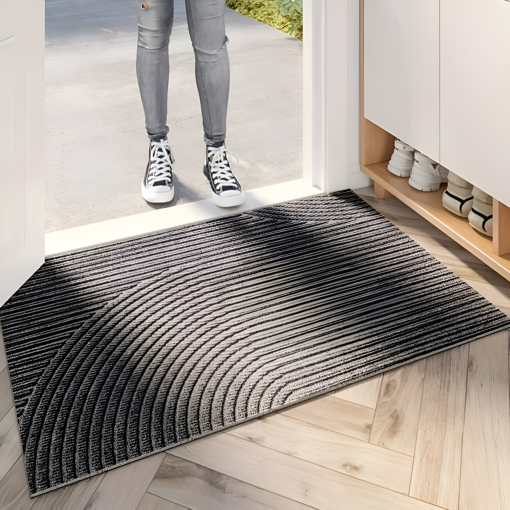Geometric Stripe Doormat with Antislip