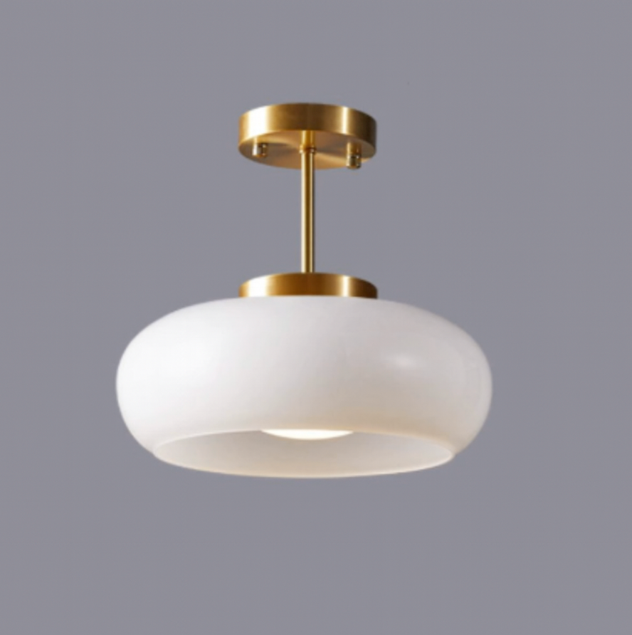 Glass Ceiling Light with Round Shade Pendant