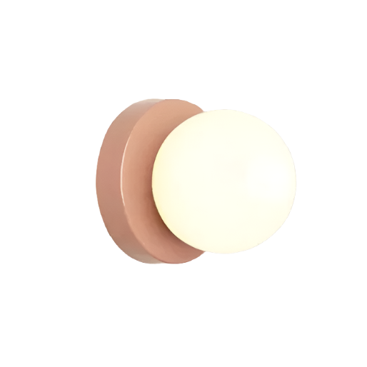 Glass Globe Wall Sconce with Metal Base LED