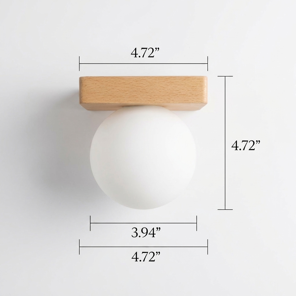 Glass Globe Wall Sconce with Metal Base LED