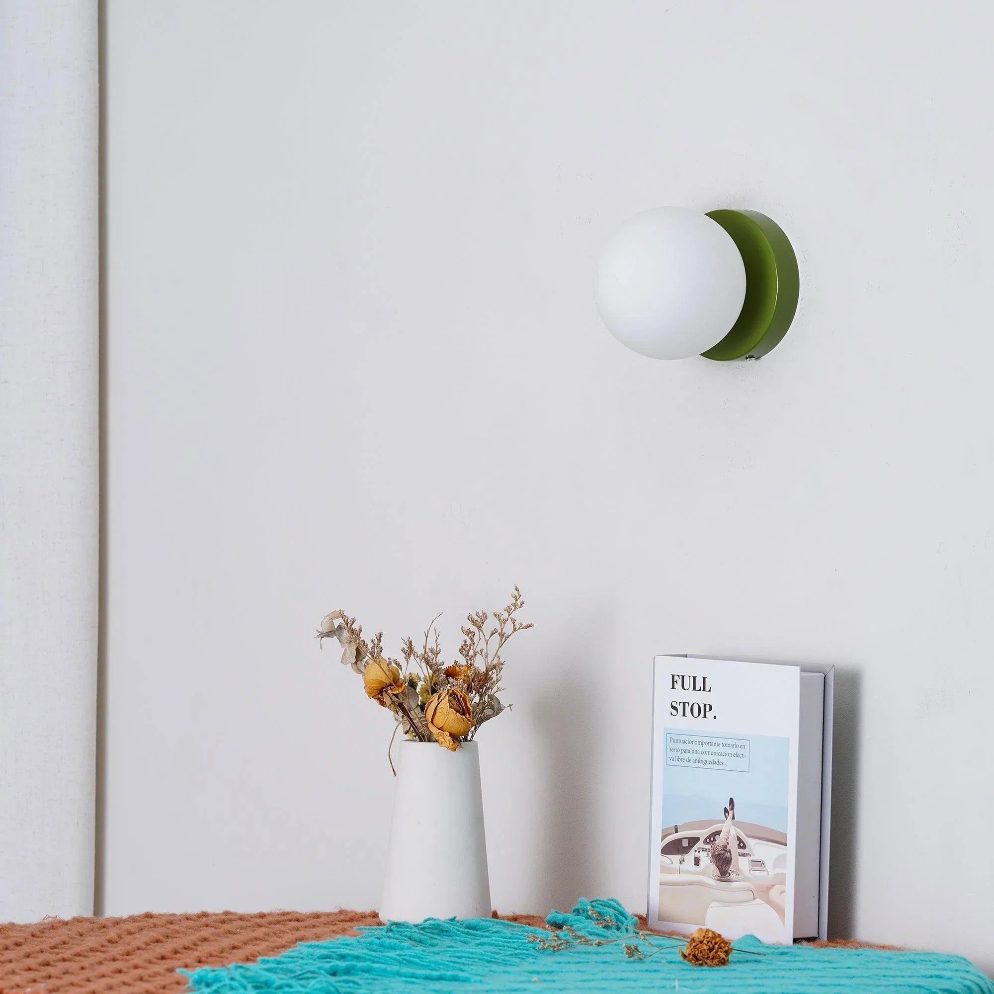 Glass Globe Wall Sconce with Metal Base LED