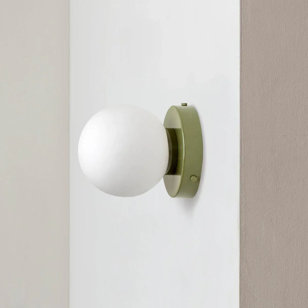 Glass Globe Wall Sconce with Metal Base LED