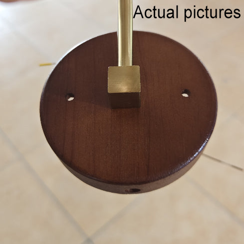 Glass Globe Wall Sconce with Wood Pullchain