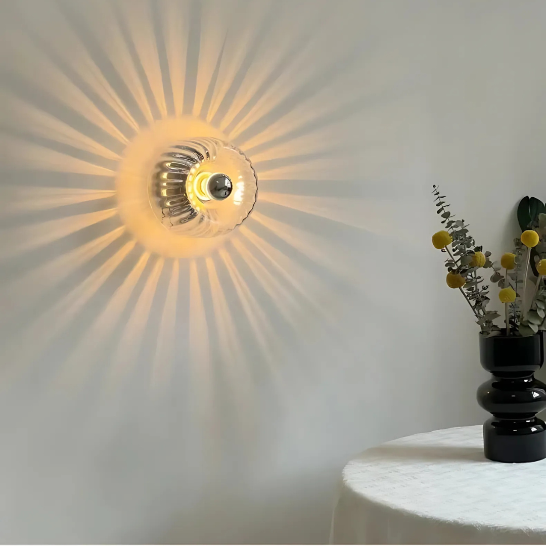 Glass Wall Sconce with Textured Glow Light