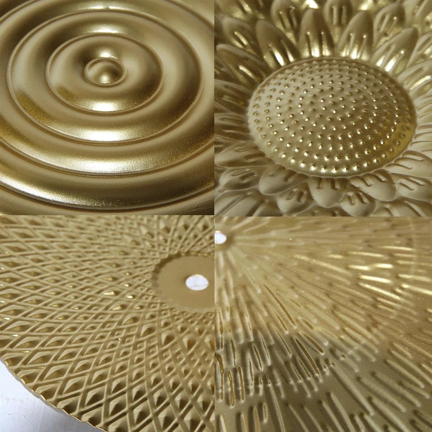 Gold Metal Wall Decor with Round Panels