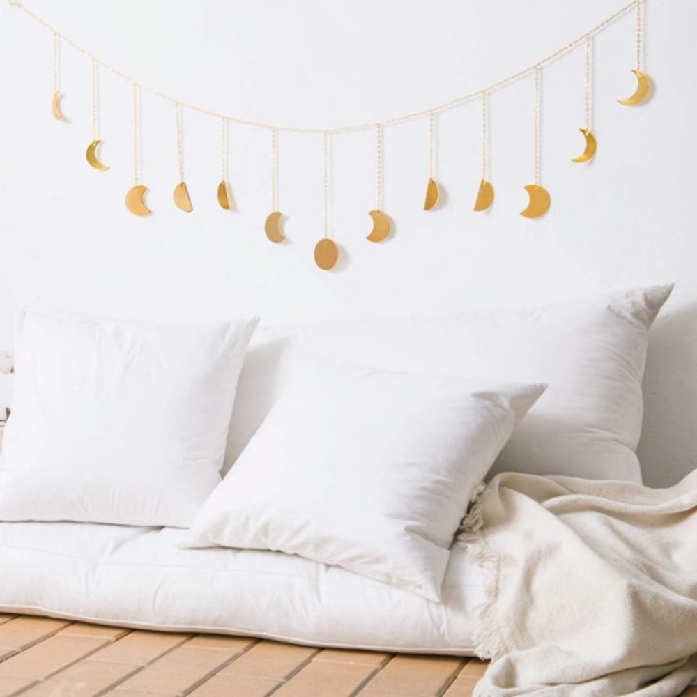 Gold Moon Phase Wall Hanging Garland Decor