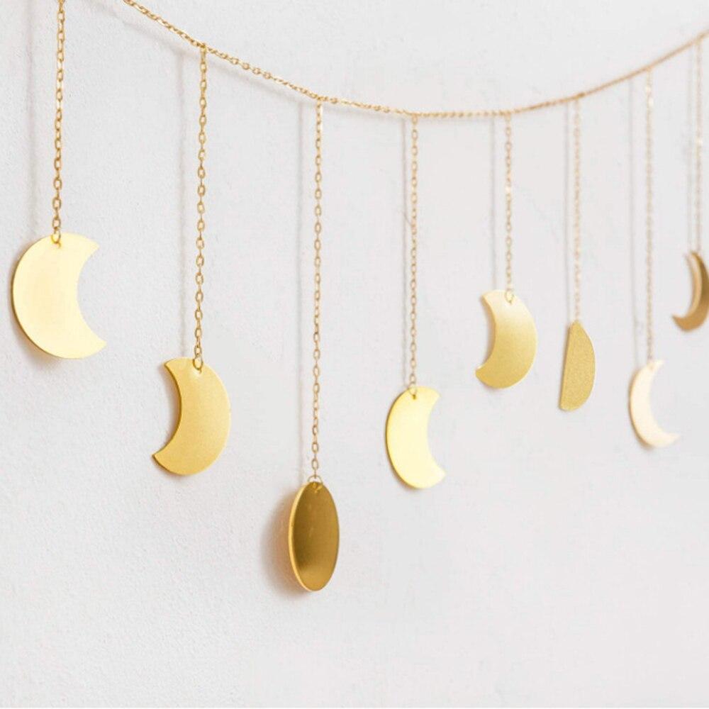 Gold Moon Phase Wall Hanging Garland Decor