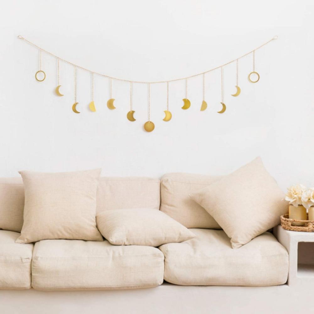 Gold Moon Phase Wall Hanging Garland Decor