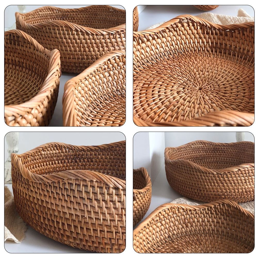 Handwoven Rattan Basket with Rustic Charm