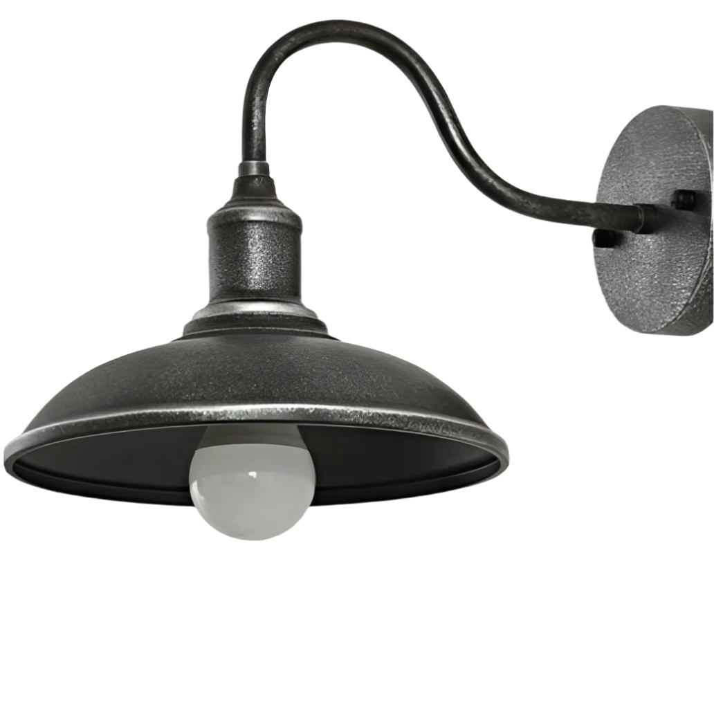 Vintage Industrial Iron Bowl LED Wall Light