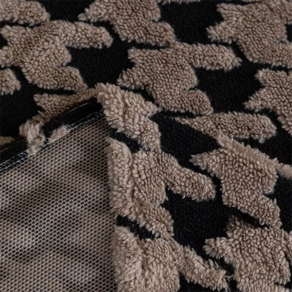 Houndstooth Plush Sofa Cover with Texture