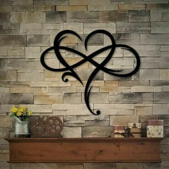 Infinity Heart Metal Wall Art Decorative