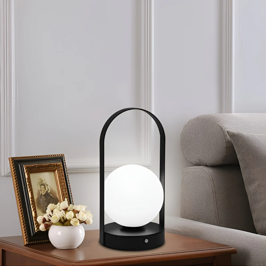 Iron Acrylic Table Lamp with Globe LED Light